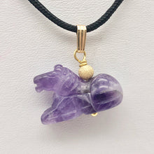 Load image into Gallery viewer, Amethyst Horse Pendant Necklace | Semi Precious Stone Jewelry | 14k Pendant - PremiumBead Alternate Image 10