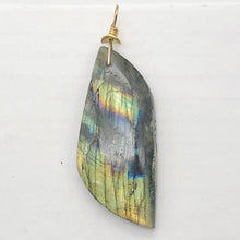Load image into Gallery viewer, Labradorite 14K Gold Filled Drop Pendant | 2 1/2" Long | Yellow Rainbow |