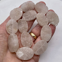 Load image into Gallery viewer, Druzy Quartz Oval Bead 16" Strand | 31x21x9mm | White Crystal | 13 Beads }