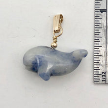 Load image into Gallery viewer, Sodalite Whale Pendant Necklace | Semi Precious Stone Jewelry | 14k gf Pendant - PremiumBead Alternate Image 5