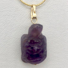 Load image into Gallery viewer, Amethyst Turtle Pendant Necklace | Semi Precious Stone Jewelry | 14k Pendant - PremiumBead Alternate Image 5