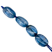 Load image into Gallery viewer, 4 Beads of Rare Amazing Blue Kyanite Flat Oval Beads 4874