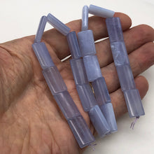 Load image into Gallery viewer, Blue Chalcedony Flat Rectangle Half Strand | 21x12x5.6 | Blue | 10 Beads |