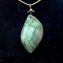 Load image into Gallery viewer, Labradorite Sterling Silver Drop Pendant | 2" Long | Blue Green |