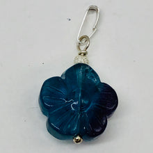 Load image into Gallery viewer, Custom Focal Fluorite Flower Sterling Silver Pendant | Blue Purple | 1" Long |