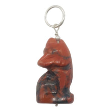 Load image into Gallery viewer, Brecciated Jasper Wolf Pendant Necklace | Semi Precious Stone Jewelry | Silver |