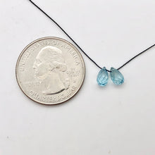 Load image into Gallery viewer, Pair (2) Rare Natural Blue Zircon Faceted 7x4.5-6.5x4mm Briolette Beads 5095A - PremiumBead Alternate Image 4