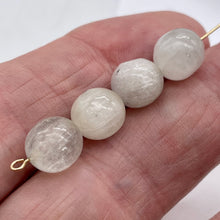 Load image into Gallery viewer, Chatoyant Light Seafoam Green Faceted Kunzite Beads | 9mm | 4 Beads |