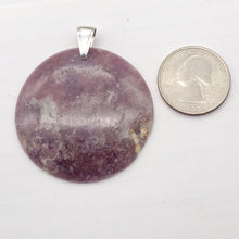 Load image into Gallery viewer, Natural Lepidolite Large Round Sterling Silver Pendant | 45mm | 2 1/16" Long |