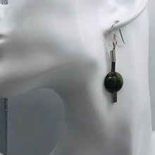 Load image into Gallery viewer, Unique Labradorite Disc and Sterling Silver Earrings 300015