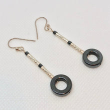 Load image into Gallery viewer, Hematite and Sterling Silver Designer Earrings 310707 - PremiumBead Alternate Image 2