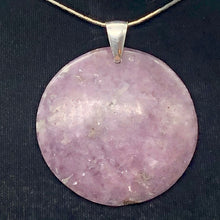 Load image into Gallery viewer, Natural Lepidolite Large Round Sterling Silver Pendant | 45mm | 2 1/16" Long |