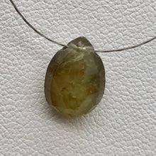 Load image into Gallery viewer, Rare Green/Grey Sapphire Faceted 10x7mm Briolette Bead 6929 - PremiumBead Primary Image 1