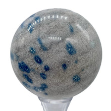 Load image into Gallery viewer, K2 Stone Meditation Scrying Sphere | 3" | White Blue | 1 Display Sphere |