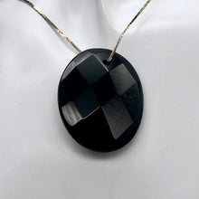 Load image into Gallery viewer, Stunning Faceted Onyx Centerpiece Pendant Beads| 40x30mm| Black| Oval | 2 Beads| - PremiumBead Alternate Image 2