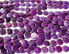 Load image into Gallery viewer, 1 Rare Vivid Purple Lepidolite 20mm Coin Bead 6689 - PremiumBead Primary Image 1