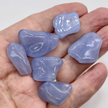 Load image into Gallery viewer, Chalcedony Nuggets | 48g | 32x21x12 to 21x20x11mm | Blue | 6 Pendant Beads |