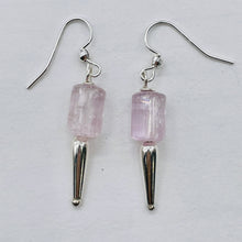 Load image into Gallery viewer, Kunzite Crystals Sterling Silver Dangle Earrings | 1 3/4" Long | Pink | 1 Pair |