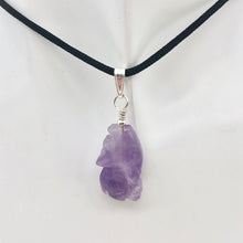 Load image into Gallery viewer, Amethyst Wolf Pendant Necklace | Semi Precious Stone Jewelry | Silver Pendant