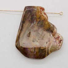 Load image into Gallery viewer, Fossilized Wood Irregular Flat Briolette | 41x36x7mm | Brown/White | 1 Pendant Bead