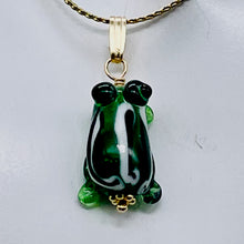Load image into Gallery viewer, Lampwork Frog 14K Gold Filled Frog | 1" Long | Green | 1 Pendant |