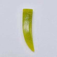 Load image into Gallery viewer, 1 Chartreuse Serpentine Jade 48x13x5mm Claw Bead 8948C