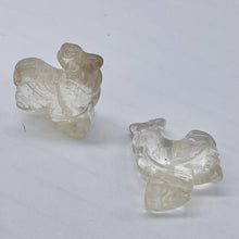 Load image into Gallery viewer, 2 Cute Carved Natural Clear Quartz Rooster Beads | 21x16x8.5mm | Clear