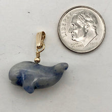 Load image into Gallery viewer, Sodalite Whale Pendant Necklace | Semi Precious Stone Jewelry | 14k gf Pendant - PremiumBead Alternate Image 6