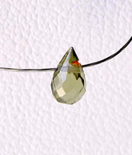 Load image into Gallery viewer, 1 Natural Sage Green Zircon Briolette Bead 6944 - PremiumBead Primary Image 1