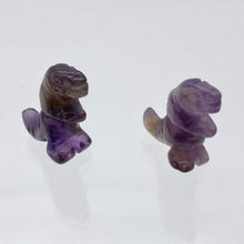 Load image into Gallery viewer, T-Rex Dinosaur 2 Amethyst Tyrannosaurus Rex Beads | 21x18.5x8mm | Purple w/Brown - PremiumBead Alternate Image 2
