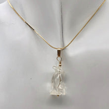 Load image into Gallery viewer, Quartz Penguin Pendant Necklace | Semi Precious Stone Jewelry | 14k Pendant