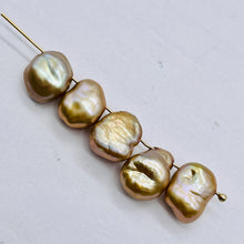 Load image into Gallery viewer, Bubble Champagne Rose Petal Keishi 12.5x7x6mm to 7x7x5mm Pearl Strand 108890