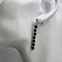 Load image into Gallery viewer, Onyx Sterling Silver Post Dangle Earrings | 2" Long | Black | 1 Pair |