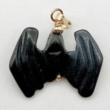 Load image into Gallery viewer, Hematite Bat Pendant Necklace | Semi Precious Stone Jewelry | 14kgf Pendant |