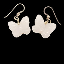 Load image into Gallery viewer, Rose Quartz Butterfly 14Kgf Gold Earrings | Semi Precious Stone Jewelry |