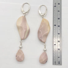 Load image into Gallery viewer, Mookaite Dangle Sterling Silver Lever Back Earrings | 3" Long | Mauve | 1 Pair |