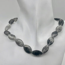 Load image into Gallery viewer, Misty Grey Tourmalated Quartz Bead Strand | 20mm | Grey | Flat Oval | 21 Beads | - PremiumBead Alternate Image 2