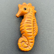 Load image into Gallery viewer, Carved Adorable Seahorse Boxwood Ojime/Netsuke Bead