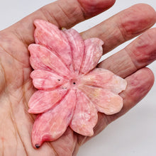 Load image into Gallery viewer, 140ct Peruvian Opal Flower Pendant Bead | 85x70x5 | Pink Black | 1 Bead |