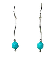 Load image into Gallery viewer, Elegant USA Natural Untreated Turquoise with Sterling Silver Earrings 6377