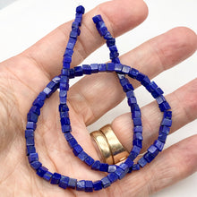 Load image into Gallery viewer, So Hot Indigo Lapis Cube Focal Bead Strand 108881