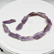 Load image into Gallery viewer, Amethyst Flat Irregular Rectangle Bead Strand | 43x18 to 35x18x3mm | 11 Beads |