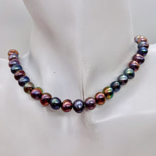 Load image into Gallery viewer, Premium Rainbow Peacock 8x7mm Freshwater Pearl Strand 102271