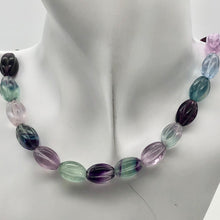 Load image into Gallery viewer, Rare! Carved 14x10mm Oval Fluorite 13" Bead Strand! - PremiumBead Alternate Image 5