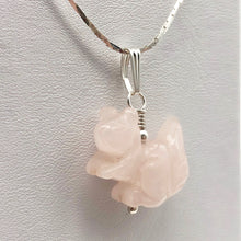 Load image into Gallery viewer, Charm! Rose Quartz Squirrel Solid Sterling Silver Pendant 509279RQ - PremiumBead Alternate Image 9