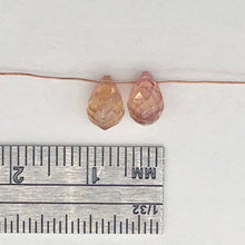 Load image into Gallery viewer, Imperial Topaz 2.45tcw Briolette | 7x4mm | Pink Orange | 2 Beads |