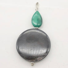 Load image into Gallery viewer, Hypersthene and Malachite Sterling Silver Goddess Pendant | 2 Inch|Silver Green|