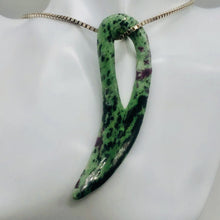 Load image into Gallery viewer, Ruby Zoisite Gemstone Comma Pendant | 94x28x6mm | Green/Red | 1 Pendant |