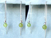 Load image into Gallery viewer, Grossular Garnet & Sterling Earrings Threaders 306534 - PremiumBead Alternate Image 3