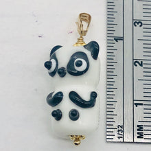 Load image into Gallery viewer, Lampwork Glass Panda 14K Gold Filled Pendant | 1 1/4" Long | White/Black | 1 |